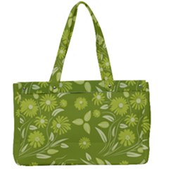 Folk Flowers Art Pattern  Canvas Work Bag by Eskimos