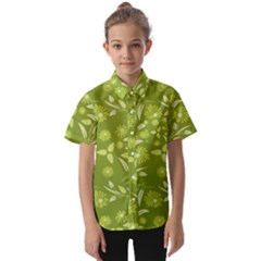 Folk Flowers Art Pattern  Kids  Short Sleeve Shirt by Eskimos