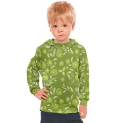 Folk Flowers Art Pattern  Kids  Hooded Pullover by Eskimos