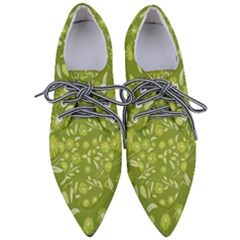 Folk Flowers Art Pattern  Pointed Oxford Shoes by Eskimos