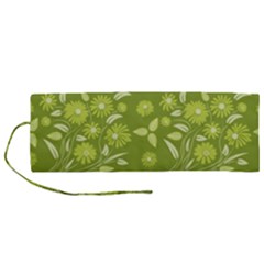 Folk Flowers Art Pattern  Roll Up Canvas Pencil Holder (m) by Eskimos