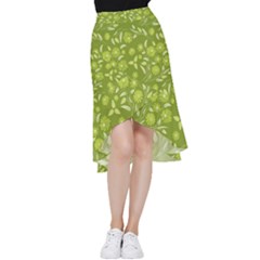 Folk Flowers Art Pattern  Frill Hi Low Chiffon Skirt