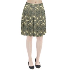 Folk Flowers Art Pattern  Pleated Skirt by Eskimos