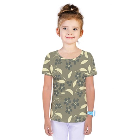 Folk Flowers Art Pattern  Kids  One Piece Tee by Eskimos