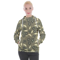 Folk Flowers Art Pattern  Women s Hooded Pullover by Eskimos