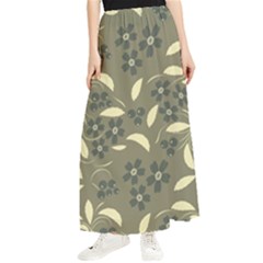 Folk Flowers Art Pattern  Maxi Chiffon Skirt