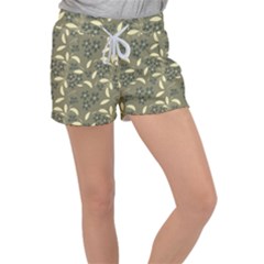 Folk Flowers Art Pattern  Velour Lounge Shorts by Eskimos