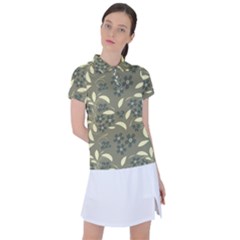 Folk Flowers Art Pattern  Women s Polo Tee