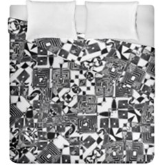 Black And White Geometric Print Duvet Cover Double Side (king Size) by dflcprintsclothing