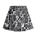 Black And White Geometric Print Mini Flare Skirt View1