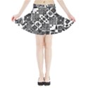 Black And White Geometric Print Mini Flare Skirt View3