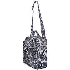 Black And White Geometric Print Crossbody Day Bag by dflcprintsclothing