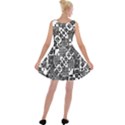 Black And White Geometric Print Velvet Skater Dress View2