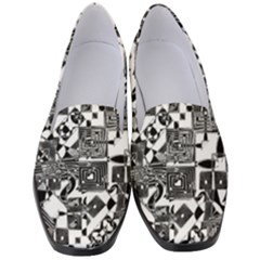 Black And White Geometric Print Women s Classic Loafer Heels by dflcprintsclothing