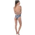 Black And White Geometric Print Tie Strap One Piece Swimsuit View2