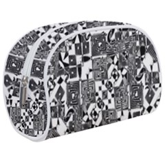 Black And White Geometric Print Make Up Case (medium) by dflcprintsclothing