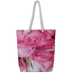 Magenta Bouquet Full Print Rope Handle Tote (small) by kaleidomarblingart