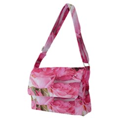 Magenta Bouquet Full Print Messenger Bag (m) by kaleidomarblingart