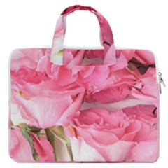 Magenta Bouquet Macbook Pro Double Pocket Laptop Bag by kaleidomarblingart