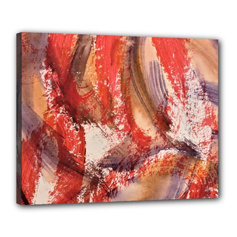 Abstract Red Petals Canvas 20  X 16  (stretched) by kaleidomarblingart