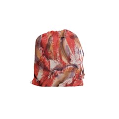 Abstract Red Petals Drawstring Pouch (small) by kaleidomarblingart