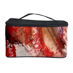 Abstract Red Petals Cosmetic Storage by kaleidomarblingart