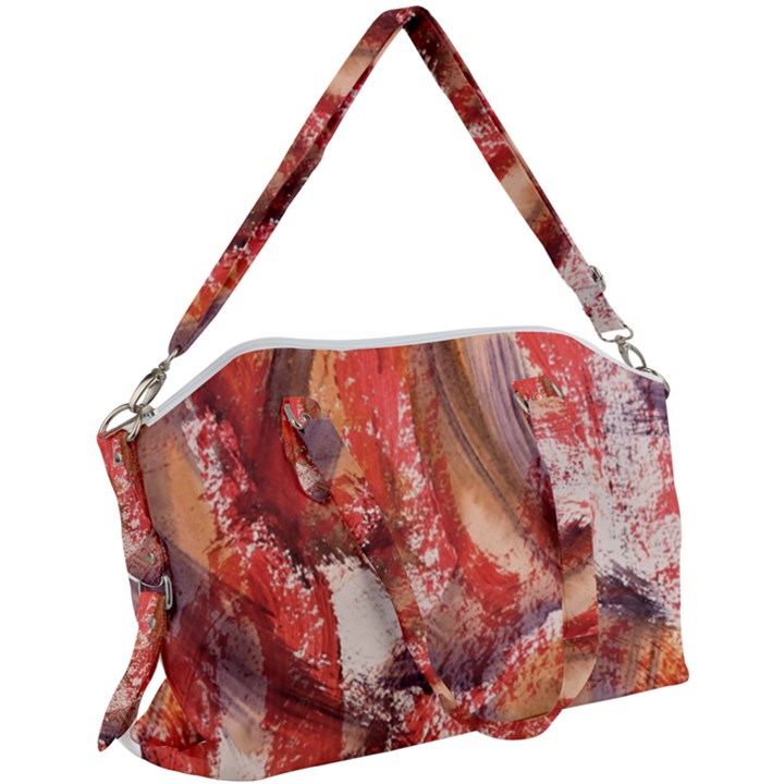 Abstract red petals Canvas Crossbody Bag