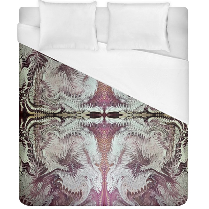 White Burgundy Repeats Duvet Cover (California King Size)