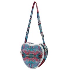 Turquoise Arabesque Repeats Heart Shoulder Bag