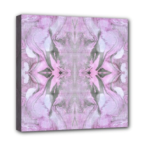 Pastels Symmetry Mini Canvas 8  X 8  (stretched) by kaleidomarblingart