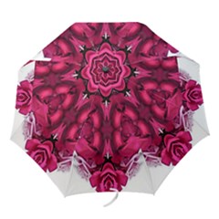 Diagonal Magenta Bouquet Folding Umbrellas by kaleidomarblingart