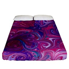 Painted Feathers Fitted Sheet (queen Size) by kaleidomarblingart