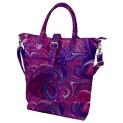 Painted Feathers Buckle Top Tote Bag by kaleidomarblingart