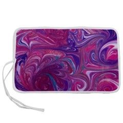 Painted Feathers Pen Storage Case (l) by kaleidomarblingart