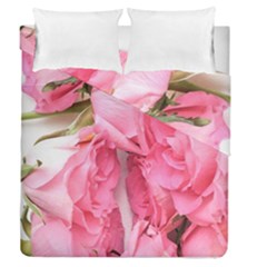 Scattered Magenta Roses Duvet Cover Double Side (queen Size) by kaleidomarblingart