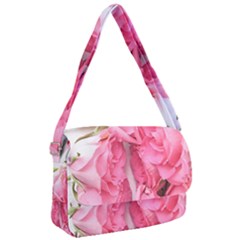 Scattered Magenta Roses Courier Bag by kaleidomarblingart