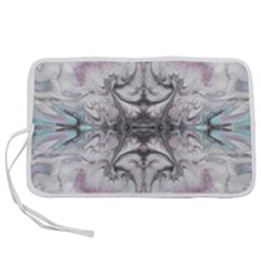 Pink On Grey Arabesque Pen Storage Case (m) by kaleidomarblingart