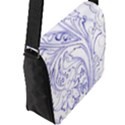 Blue biro ornate Flap Closure Messenger Bag (L) View2