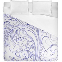 Blue Biro Ornate Duvet Cover (king Size) by kaleidomarblingart