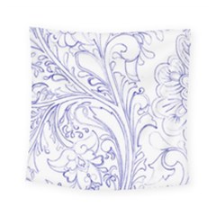 Blue Biro Ornate Square Tapestry (small) by kaleidomarblingart