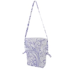 Blue Biro Ornate Folding Shoulder Bag by kaleidomarblingart