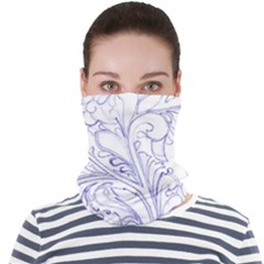 Blue Biro Ornate Face Seamless Bandana (adult)