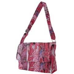 Pink Marbling Collage Full Print Messenger Bag (s) by kaleidomarblingart