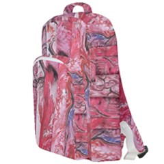 Pink Marbling Collage Double Compartment Backpack by kaleidomarblingart