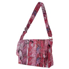 Pink Marbling Collage Full Print Messenger Bag (m) by kaleidomarblingart