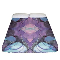 Marbled Patterns Fitted Sheet (queen Size) by kaleidomarblingart