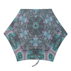 Turquoise Pink Module  Mini Folding Umbrellas by kaleidomarblingart