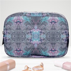 Turquoise Pink Module  Make Up Pouch (small) by kaleidomarblingart