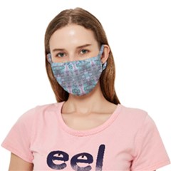 Turquoise Pink Module  Crease Cloth Face Mask (adult)