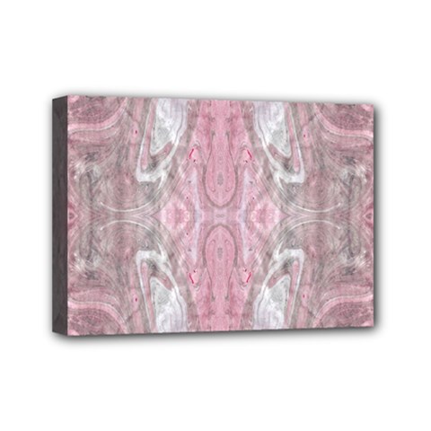 Pink Arabesque Mini Canvas 7  X 5  (stretched) by kaleidomarblingart